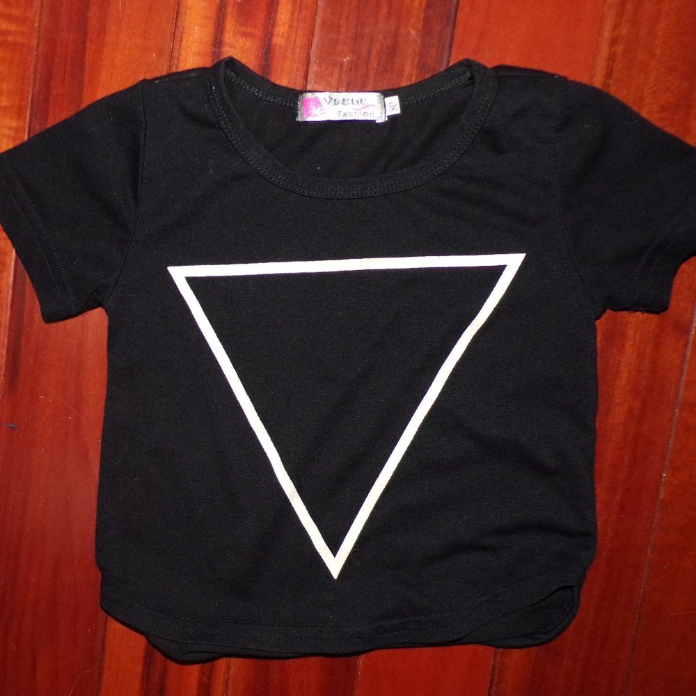 Black Tee-Shirt with Gold Triangle